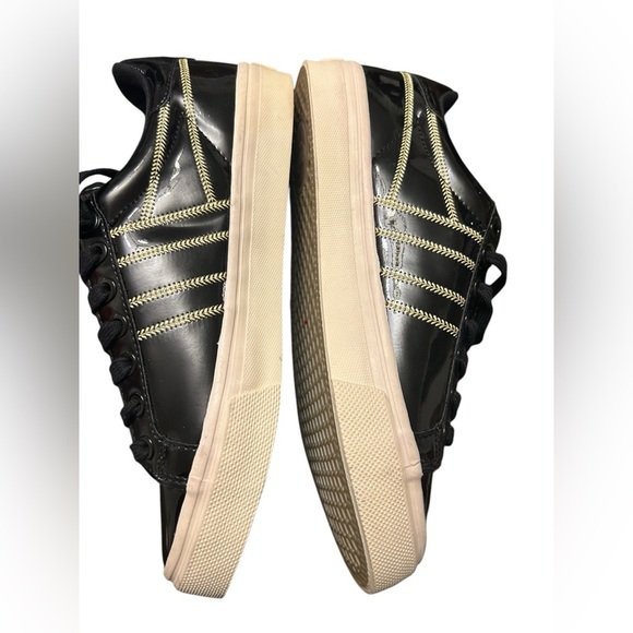 Anthropologie Gola Orchid Low-top trainers sneakers black patent leather Sz 7 - Picture 8 of 11